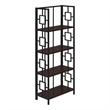 Pemberly Row Bookshelf Bookcase Etagere 4-Tier Office/Bedroom Metal Brown -Black