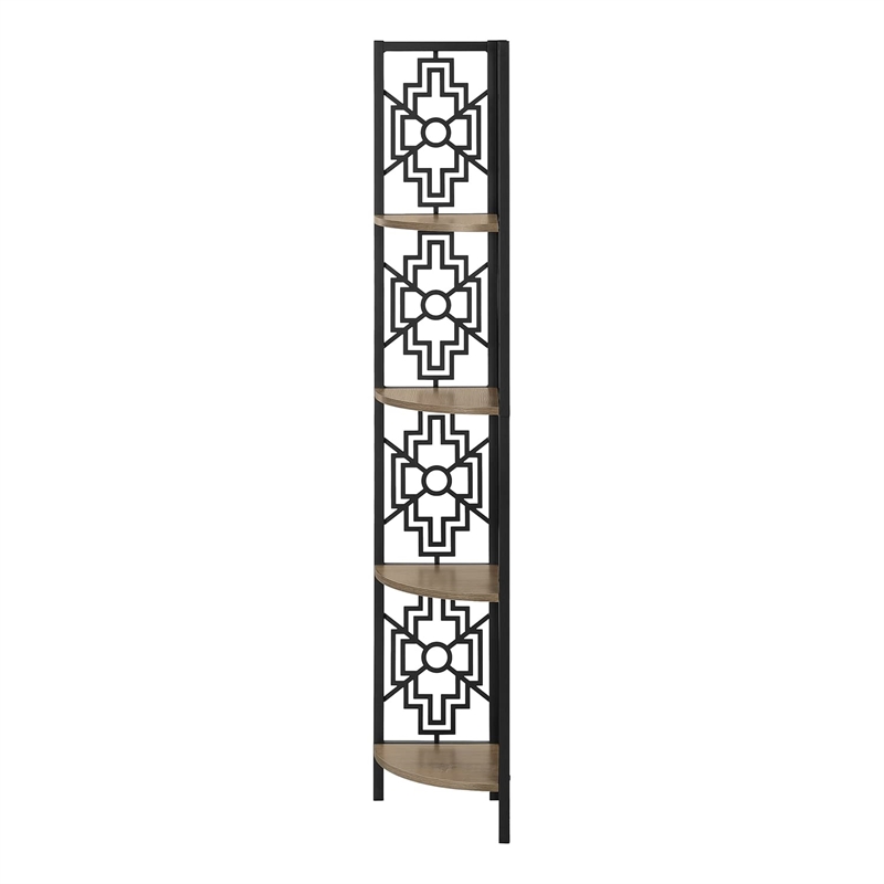 Pemberly Row Corner Bookshelf Etagere 4-Tier 62