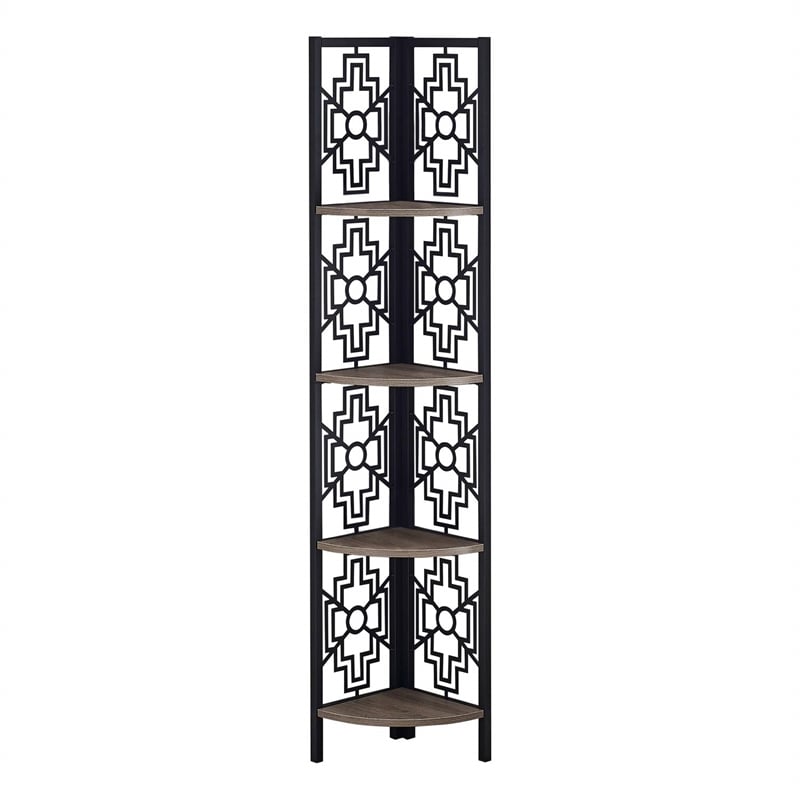 Pemberly Row Corner Bookshelf Etagere 4-Tier 62