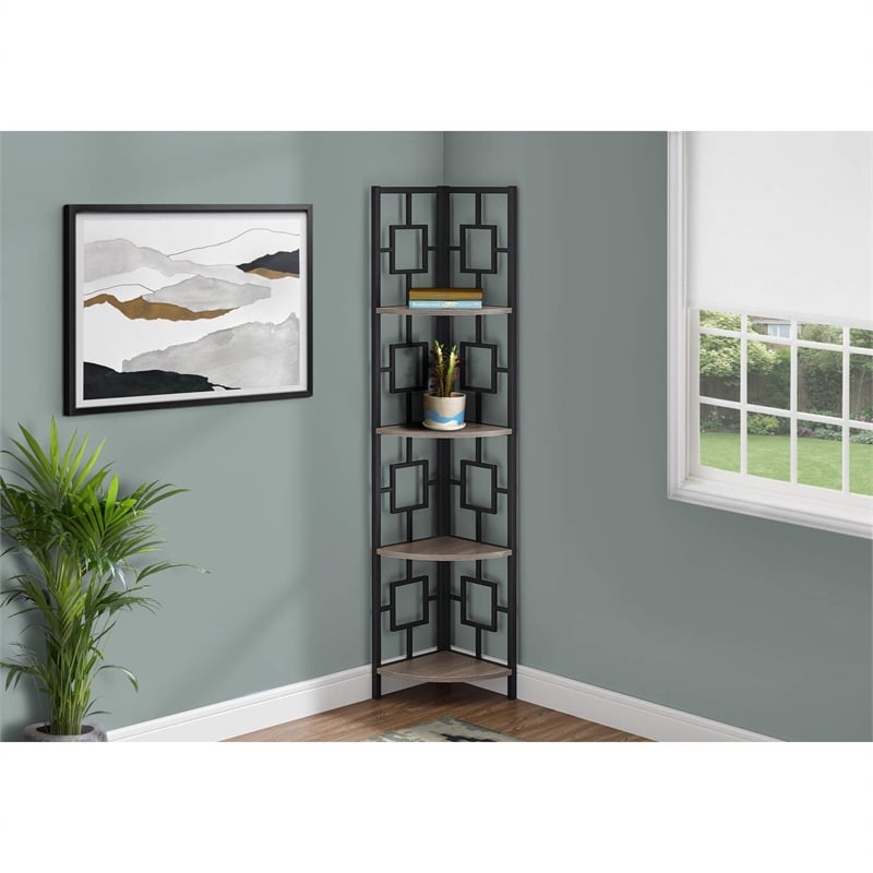 Pemberly Row Corner Bookshelf Etagere 4-Tier 62