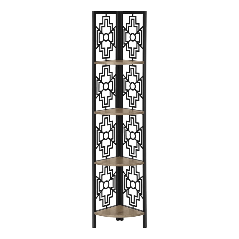 Pemberly Row Corner Bookshelf Etagere 4-Tier 62