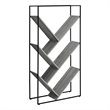Pemberly Row Bookshelf Bookcase Etagere 3-Tier Office/Bedroom Metal Grey-Black
