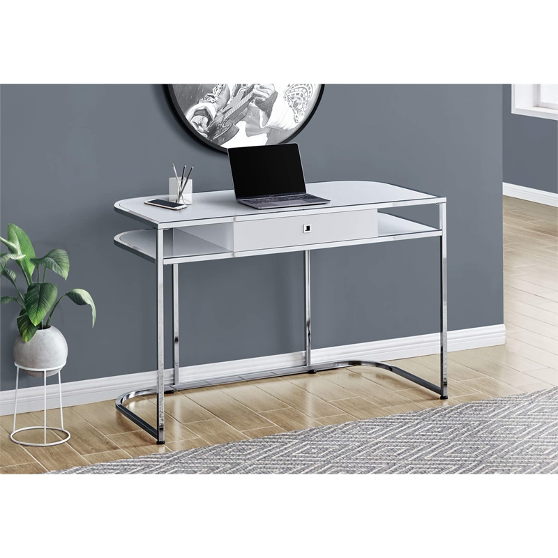 Pemberly Row Computer Desk Home Office Laptop Storage Drawers 48