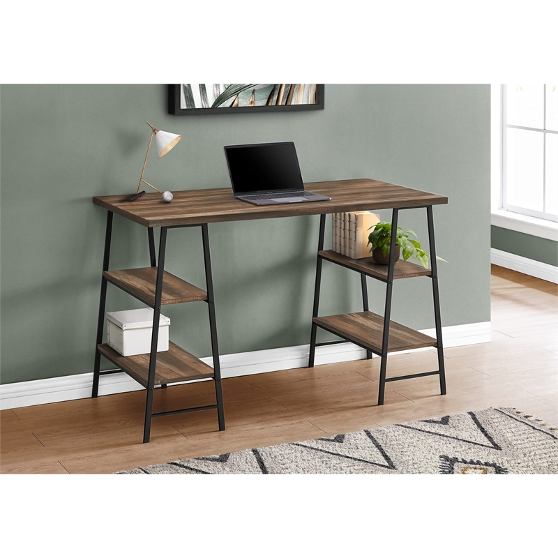Pemberly Row Computer Desk Home Office Laptop Storage Shelves 48