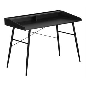 Pemberly Row Computer Desk Home Office Laptop Storage Shelves 48&quotL Metal Black