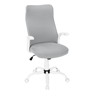 Pemberly Row Office Chair Swivel Ergonomic Armrests Computer Desk Metal White