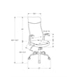 Pemberly Row Office Chair Swivel Ergonomic Armrests Computer Desk Metal White