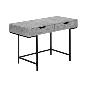 Pemberly Row Computer Desk Home Office Laptop Storage Drawers 48&quotL Metal Grey