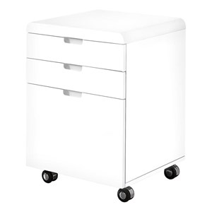 Pemberly Row File Cabinet Printer Stand Office Laminate Glossy White
