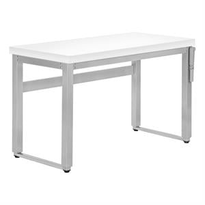 Pemberly Row Computer Desk Standing Adjustable 48&quotL Metal White