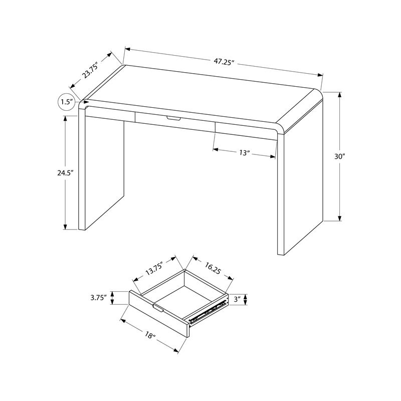 Pemberly Row Computer Desk Home Office Laptop 48