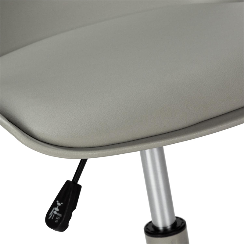 Pemberly Row Office Chair Swivel Ergonomic Computer Desk Juvenile Metal Grey