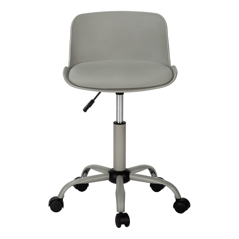 Pemberly Row Office Chair Swivel Ergonomic Computer Desk Juvenile Metal Grey