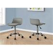 Pemberly Row Office Chair Swivel Ergonomic Computer Desk Juvenile Metal Grey