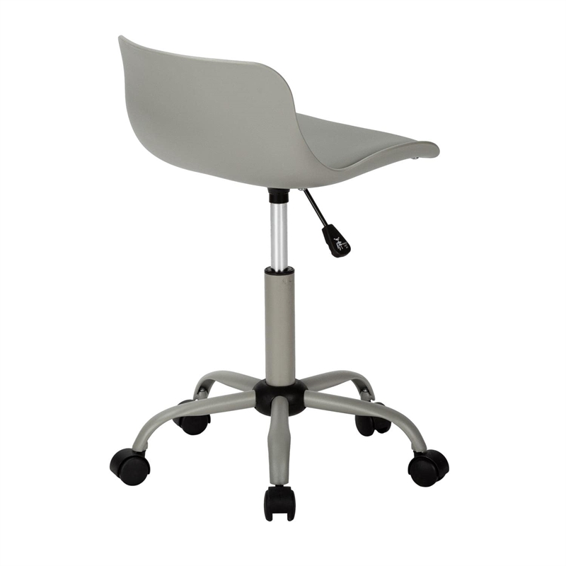 Pemberly Row Office Chair Swivel Ergonomic Computer Desk Juvenile Metal Grey