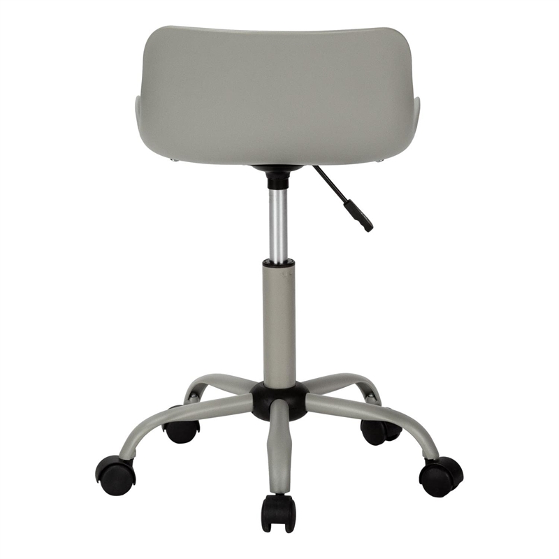 Pemberly Row Office Chair Swivel Ergonomic Computer Desk Juvenile Metal Grey