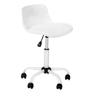 Pemberly Row Juvenile Metal Swivel Ergonomic Office Chair in White