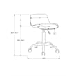 Pemberly Row Juvenile Metal Swivel Ergonomic Office Chair in White