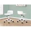 Pemberly Row Juvenile Metal Swivel Ergonomic Office Chair in White