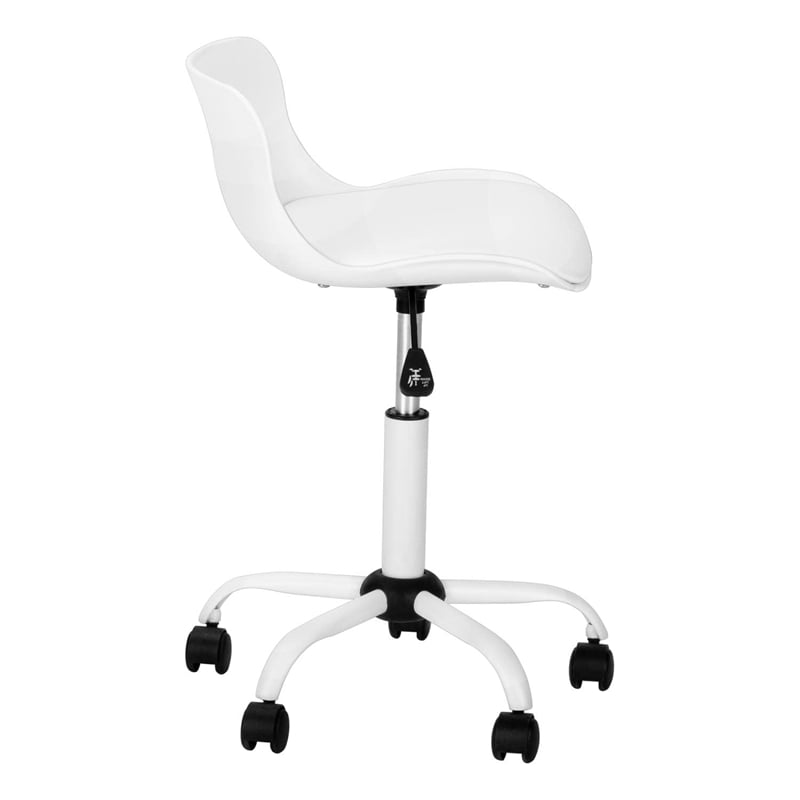 Pemberly Row Juvenile Metal Swivel Ergonomic Office Chair in White