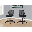 Pemberly Row Juvenile Metal Swivel Ergonomic Office Chair in Black