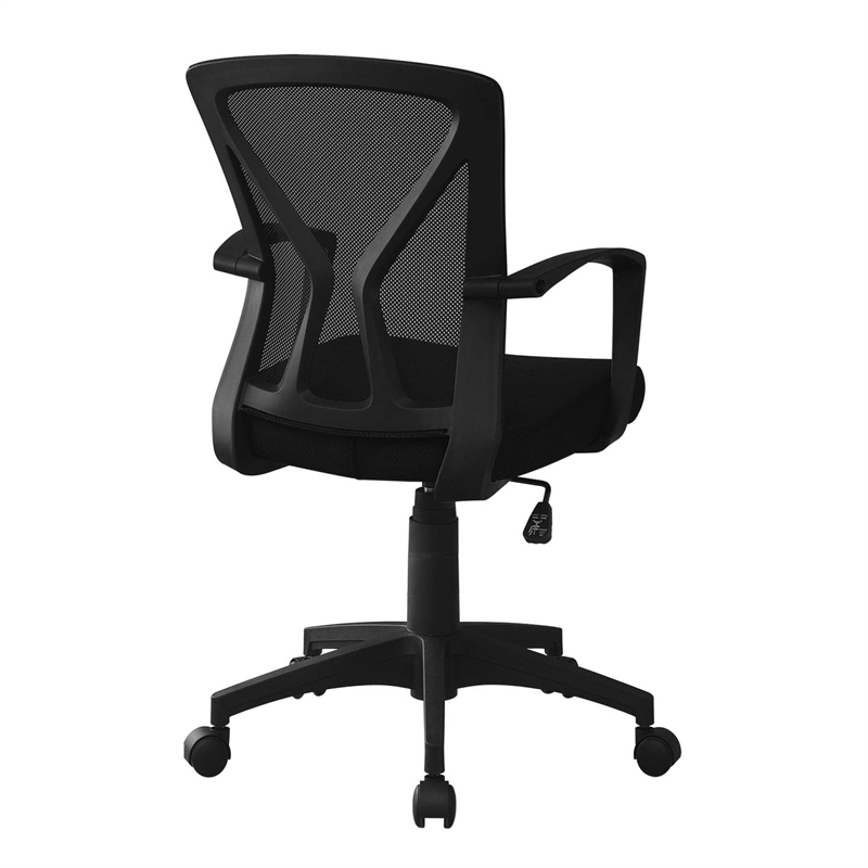 Pemberly Row Office Chair Swivel Ergonomic Armrests Computer Desk Metal Brown