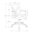 Pemberly Row Office Chair Swivel Ergonomic Armrests Computer Desk Metal Brown