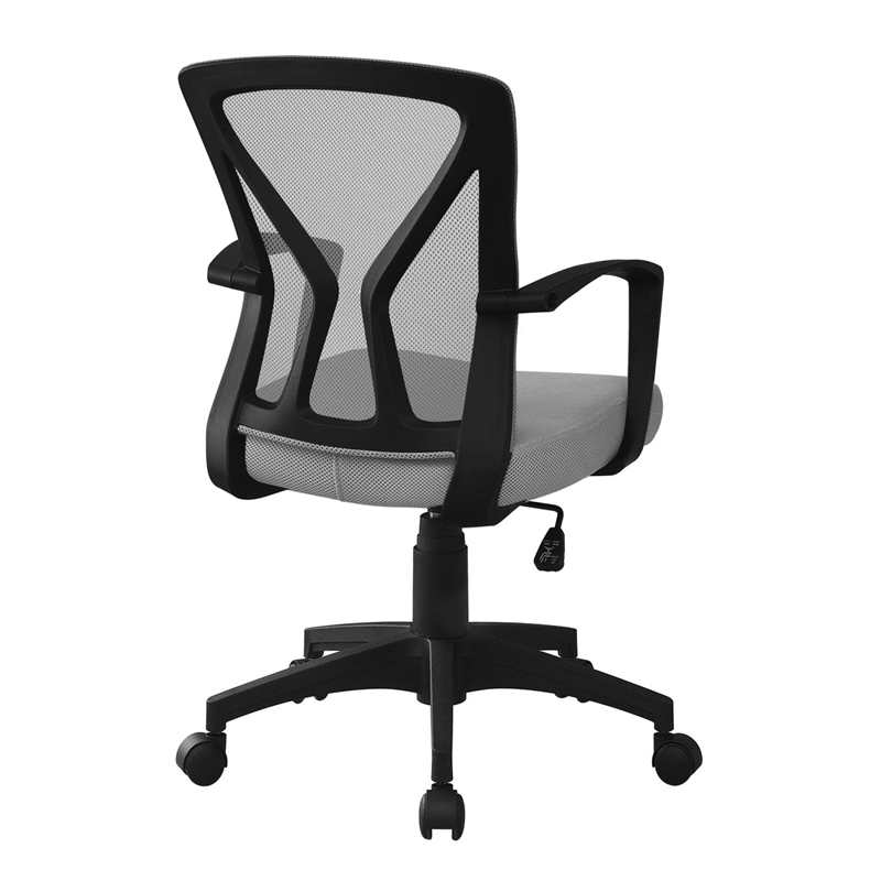 Pemberly Row Office Chair Swivel Ergonomic Armrests Computer Desk Metal Grey