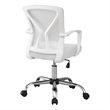 Pemberly Row Office Chair Swivel Ergonomic Armrests Computer Desk Metal White