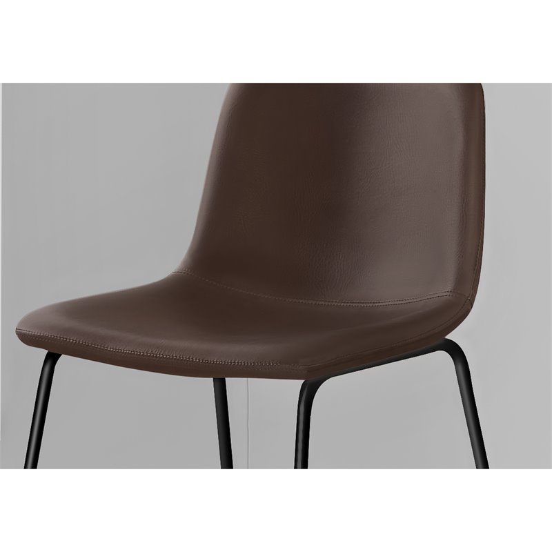 Pemberly Row Office Chair Bar Height Standing Computer Desk PU Leather Brown
