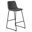 Pemberly Row Office Chair Bar Height Standing Computer Desk PU Leather Grey