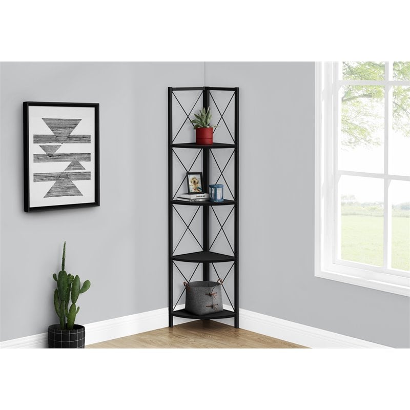 Pemberly Row Corner Bookshelf Etagere 4-Tier 60