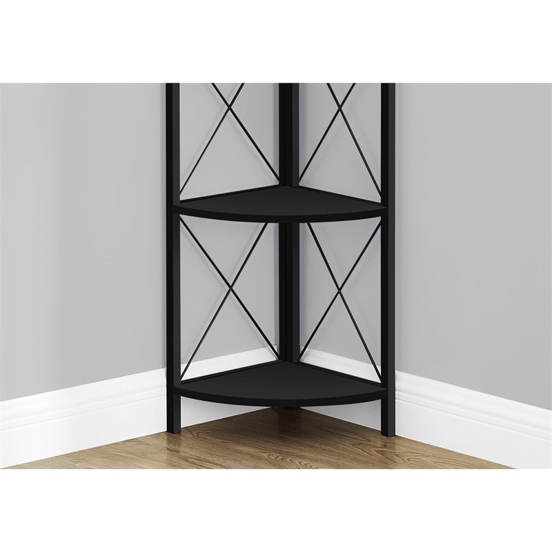 Pemberly Row Corner Bookshelf Etagere 4-Tier 60