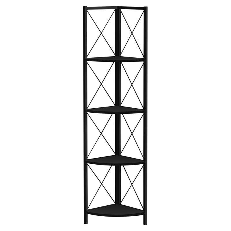 Pemberly Row Corner Bookshelf Etagere 4-Tier 60