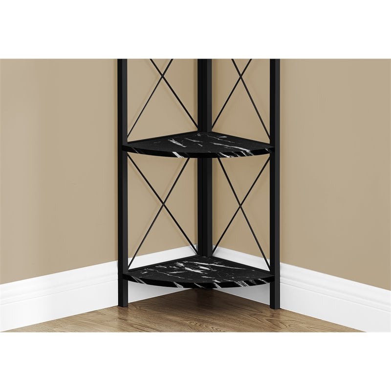 Pemberly Row Corner Bookshelf Etagere 4-Tier 60