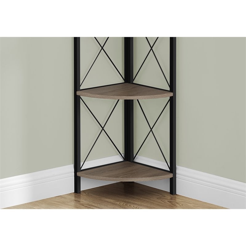 Pemberly Row Corner Bookshelf Etagere 4-Tier 60