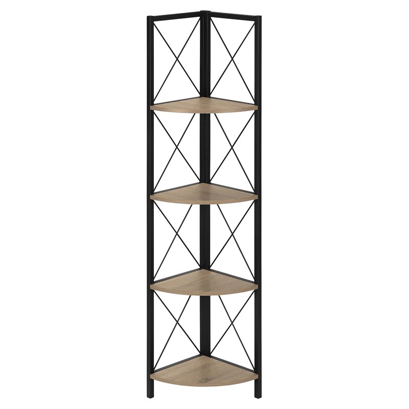 Pemberly Row Corner Bookshelf Etagere 4-Tier 60