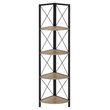 Pemberly Row Corner Bookshelf Etagere 4-Tier 60