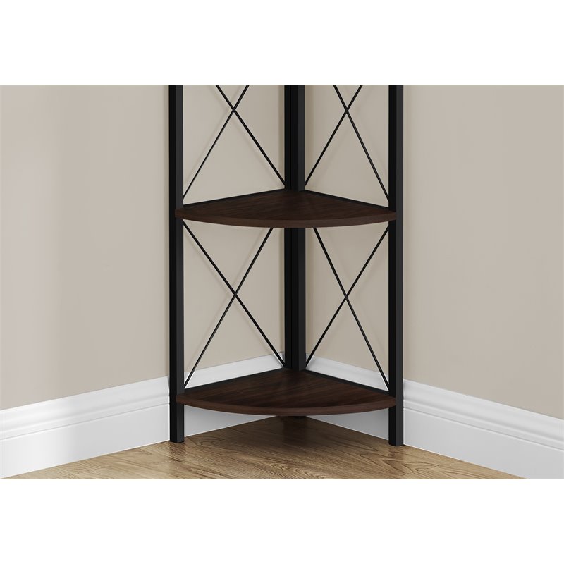 Pemberly Row Corner Bookshelf Etagere 4-Tier 60