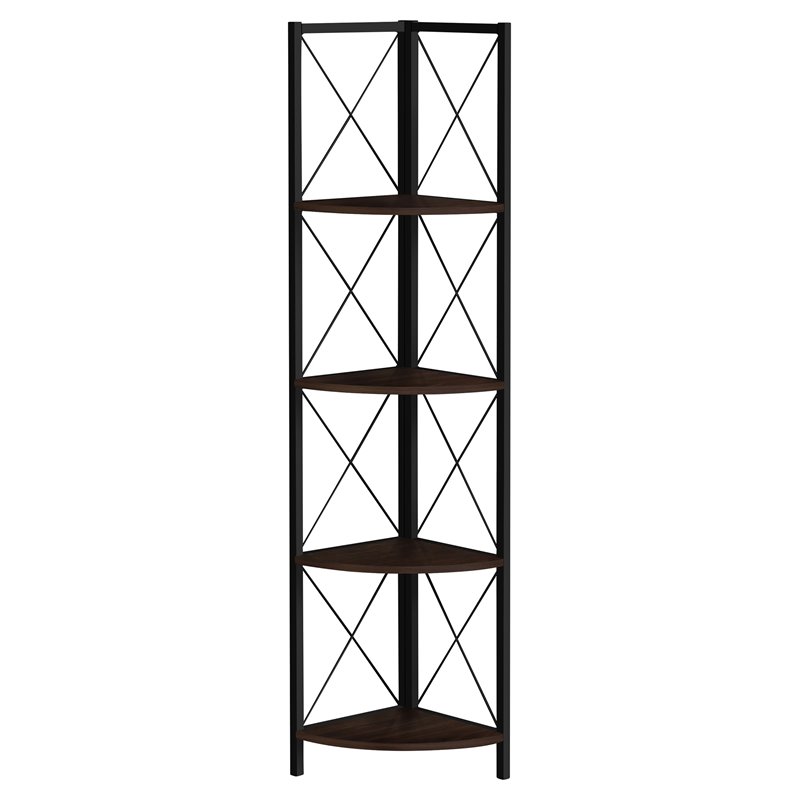 Pemberly Row Corner Bookshelf Etagere 4-Tier 60