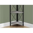 Pemberly Row Corner Bookshelf Bookcase Etagere 4-Tier Office/Bedroom Metal Grey