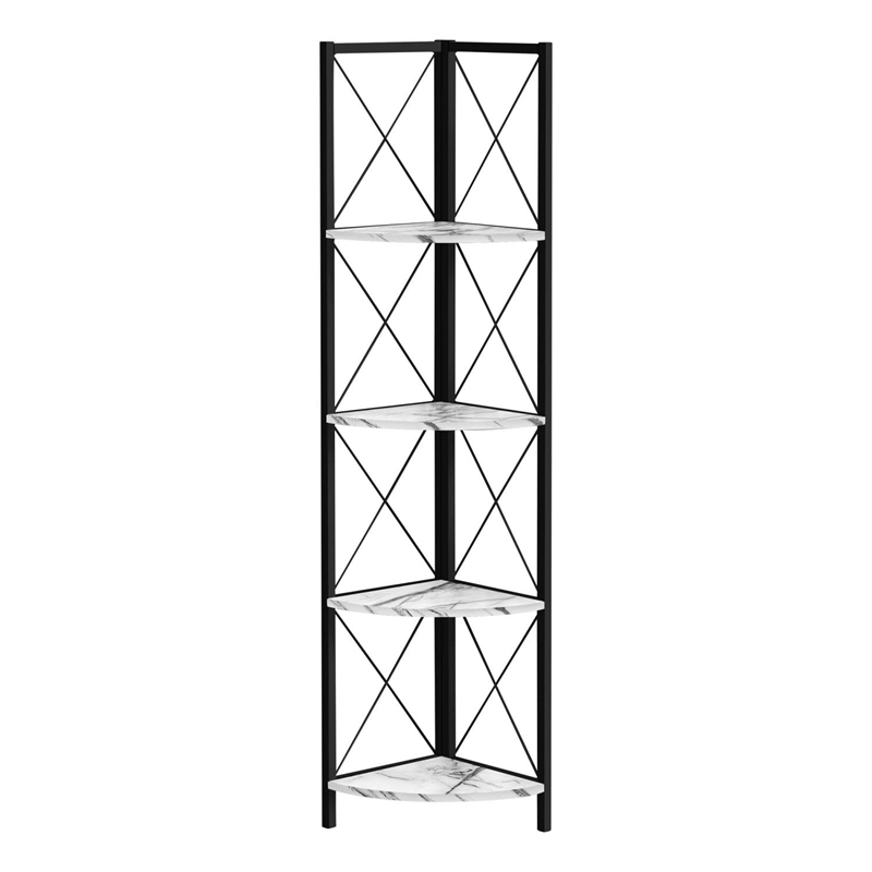 Pemberly Row Corner Bookshelf 4-Tier 60