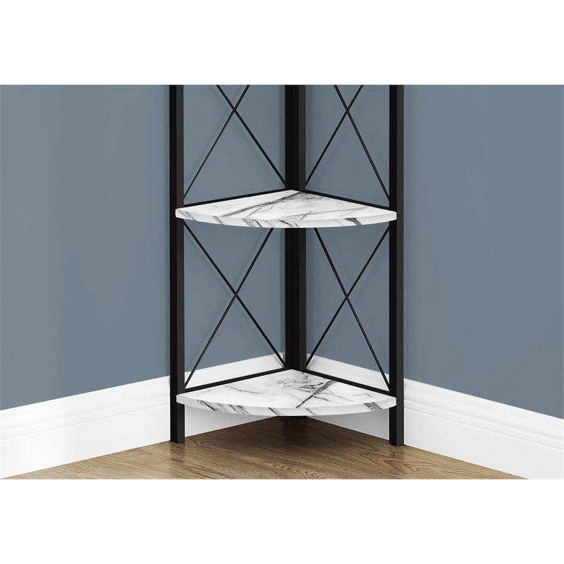 Pemberly Row Corner Bookshelf 4-Tier 60