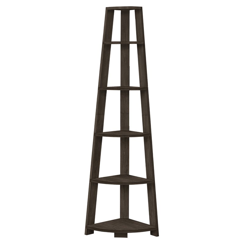 Pemberly Row Corner Bookshelf Etagere 5-Tier 72