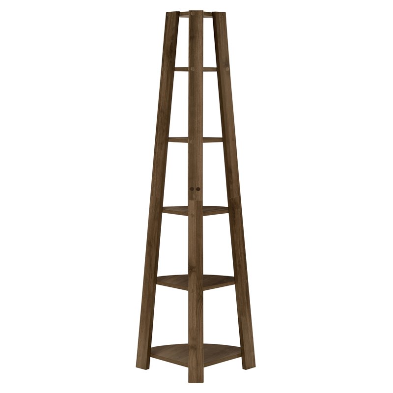 Pemberly Row Corner Bookshelf Etagere 5-Tier 72