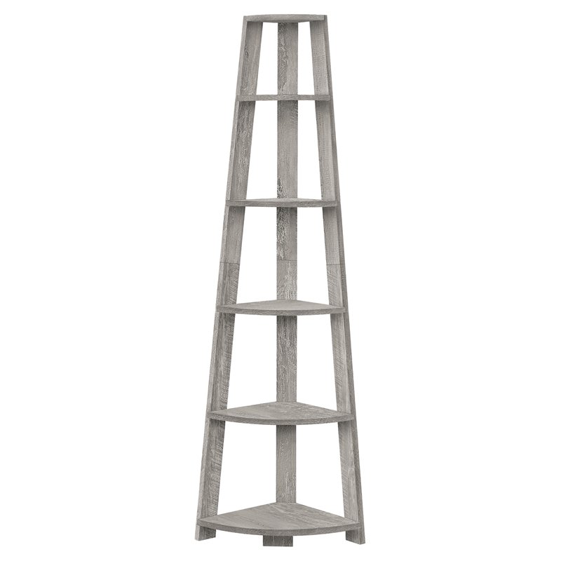 Pemberly Row Corner Bookshelf Etagere 5-Tier 72