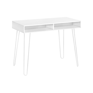 Pemberly Row Computer Desk Home Office Laptop Storage Drawers 40&quotL Metal White