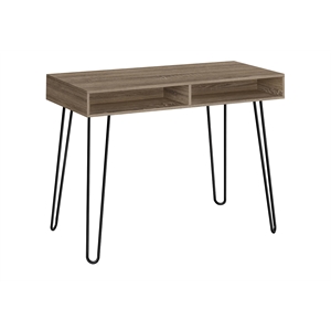 Pemberly Row Computer Desk Home Office Laptop Storage Drawers 40&quotL Metal Brown