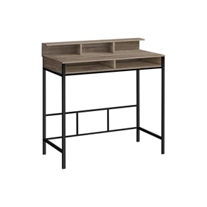 Pemberly Row Computer Desk Home Office Standing 48&quotL Metal Brown