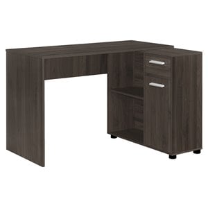 Pemberly Row Corner Computer Desk Home Office 46&quotL L-Shape Laminate Brown